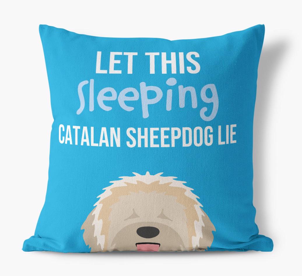 Let This Sleeping {breedShortName} Lie: Personalized Canvas Pillow