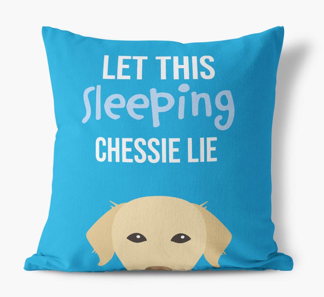 Let This Sleeping {breedShortName} Lie: Personalized Canvas Pillow