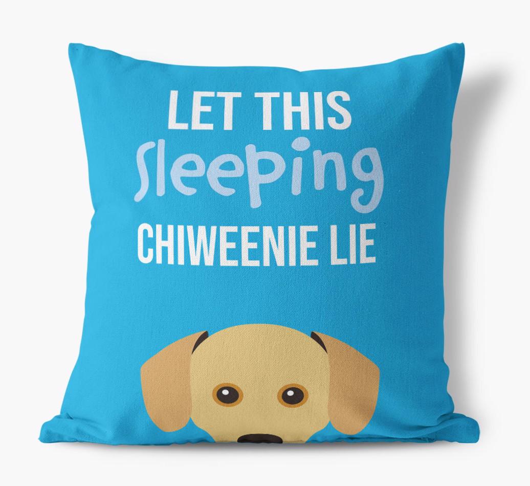 Let This Sleeping {breedShortName} Lie: Personalized Canvas Pillow