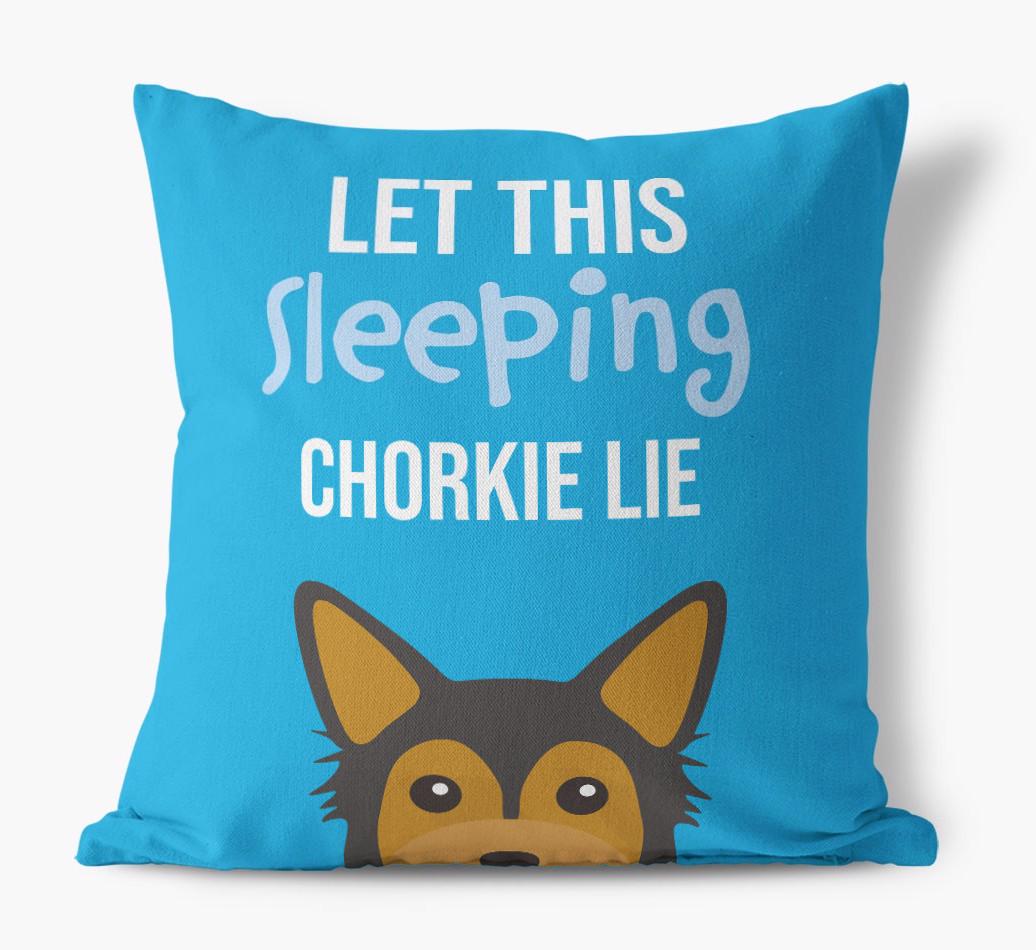 Let This Sleeping {breedShortName} Lie: Personalized Canvas Pillow