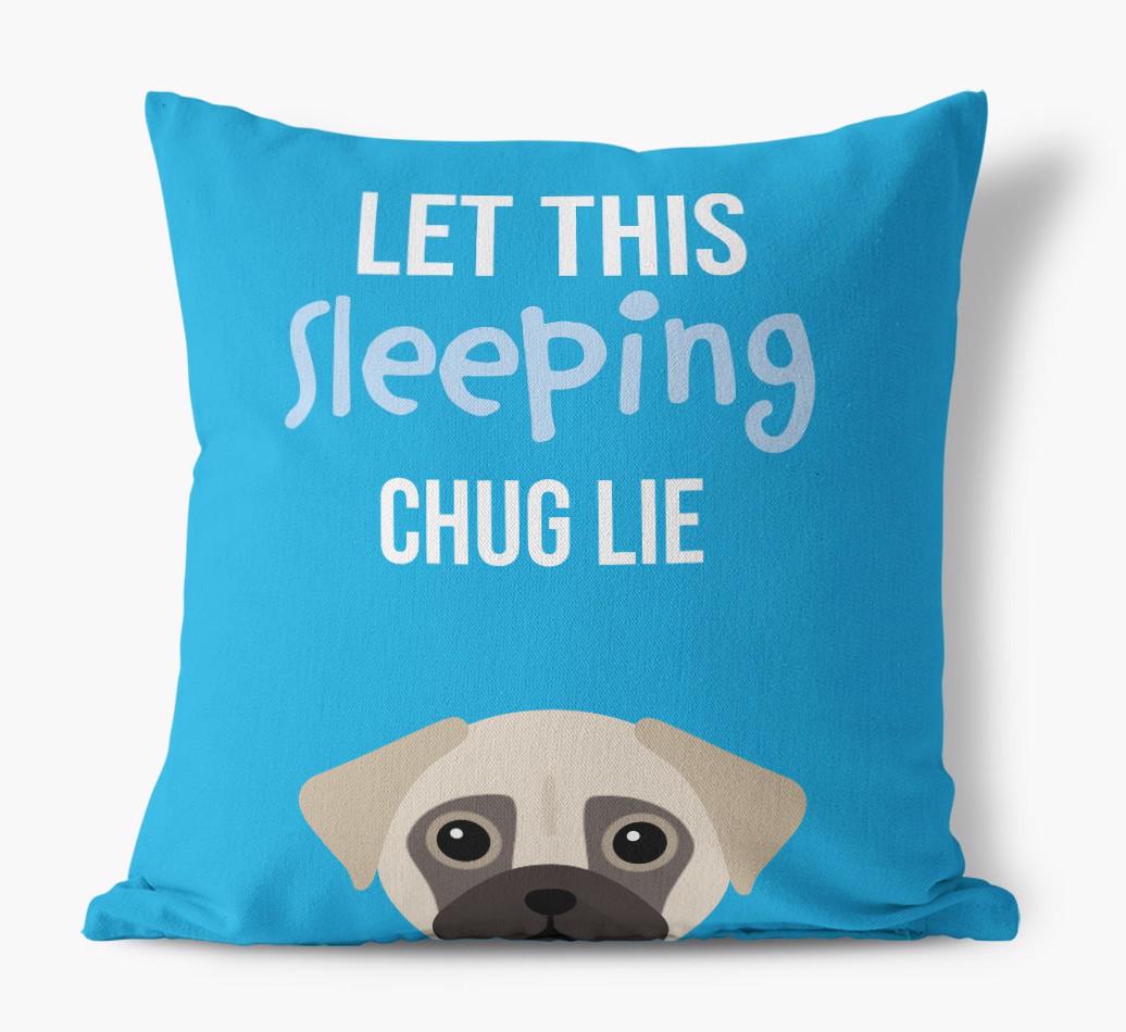 Let This Sleeping {breedShortName} Lie: Personalized Canvas Pillow