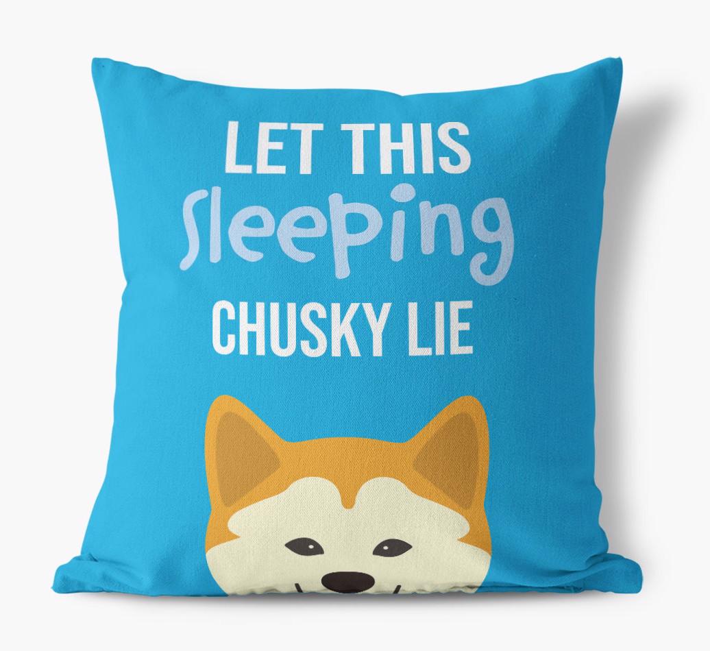 Let This Sleeping {breedShortName} Lie: Personalized Canvas Pillow