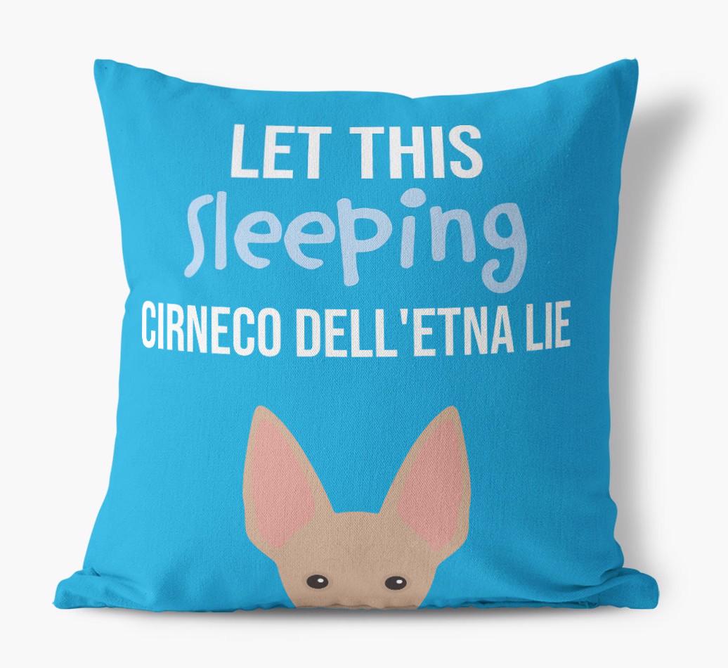 Let This Sleeping {breedShortName} Lie: Personalized Canvas Pillow