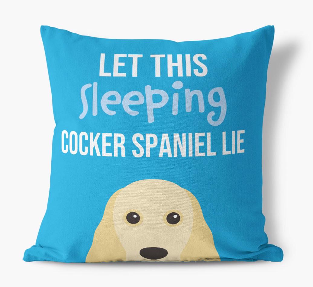 Let This Sleeping {breedShortName} Lie: Personalized Canvas Pillow