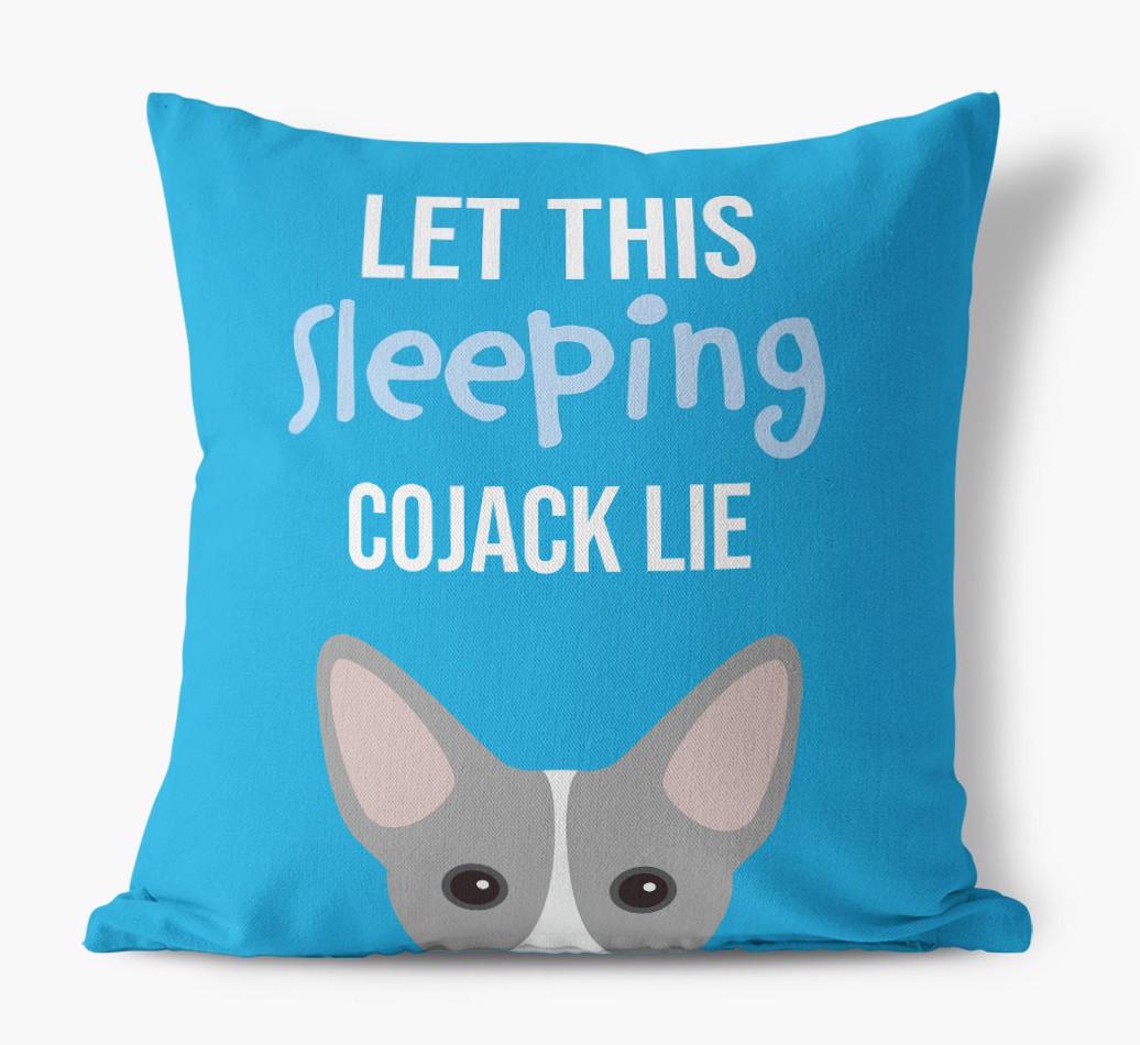 Let This Sleeping {breedShortName} Lie: Personalized Canvas Pillow