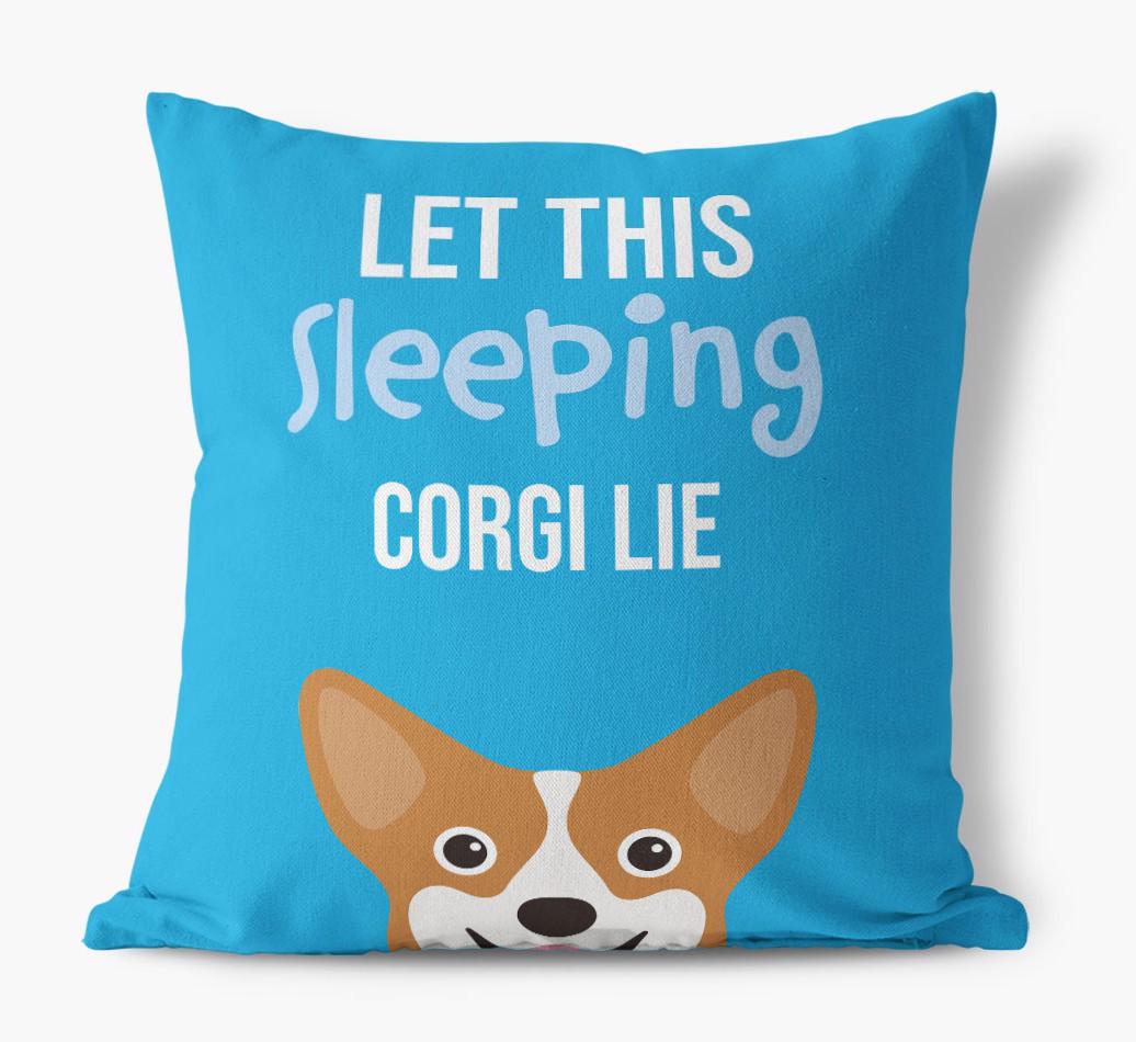 Let This Sleeping {breedShortName} Lie: Personalized Canvas Pillow