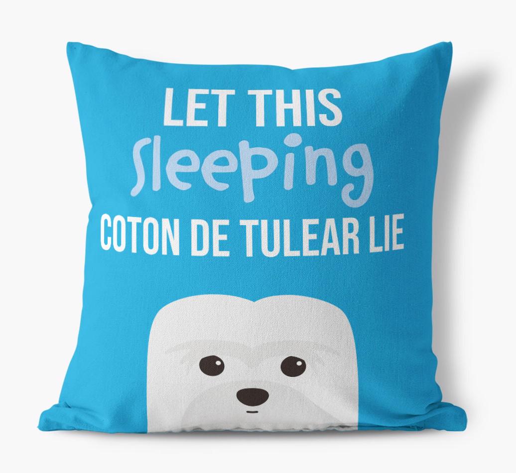 Let This Sleeping {breedShortName} Lie: Personalized Canvas Pillow