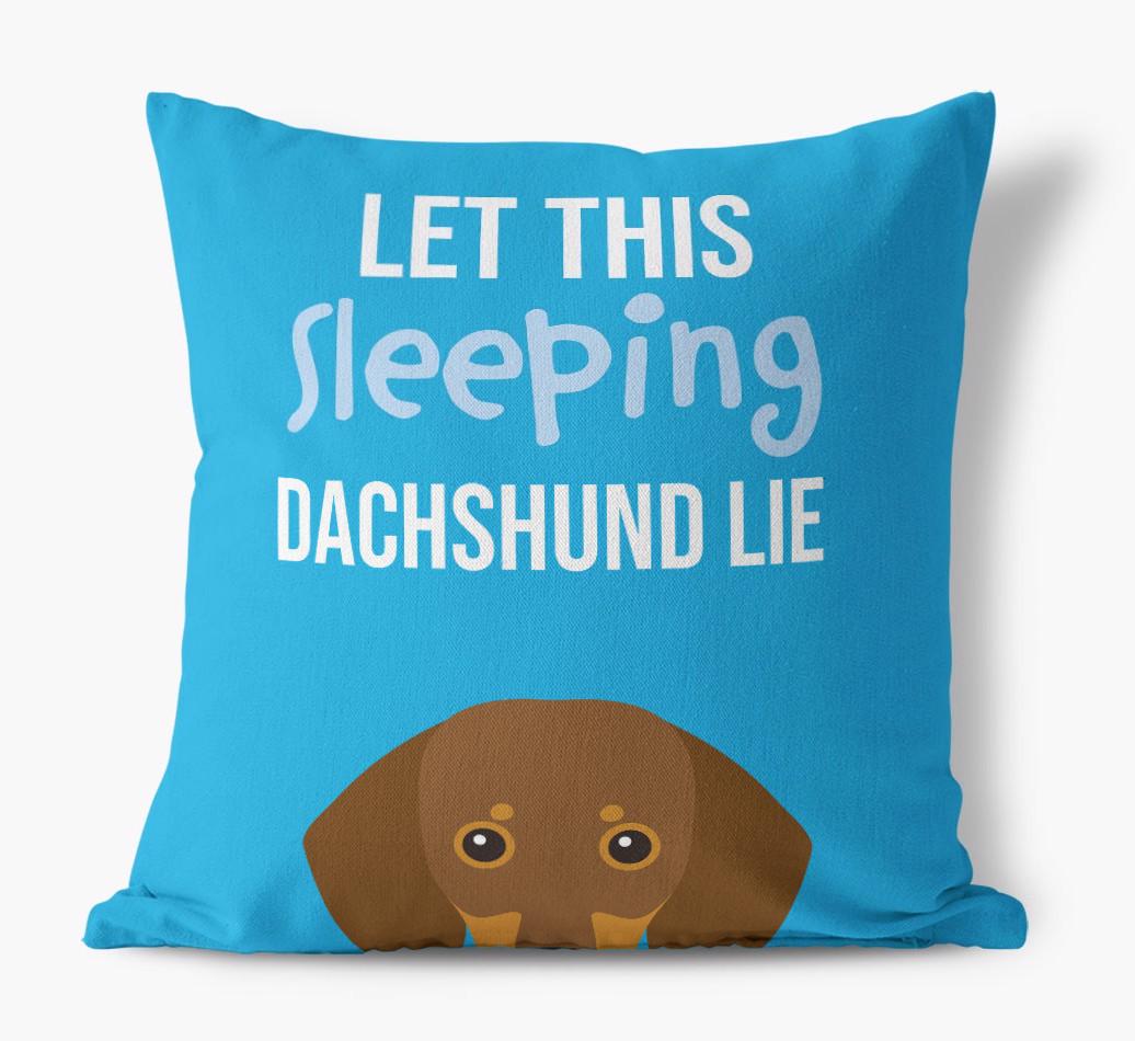 Let This Sleeping {breedShortName} Lie: Personalized Canvas Pillow