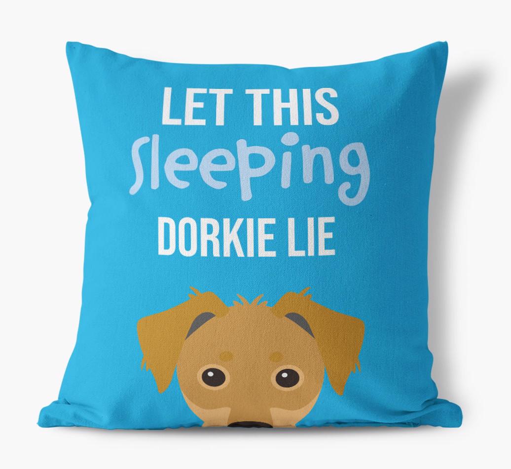 Let This Sleeping {breedShortName} Lie: Personalized Canvas Pillow