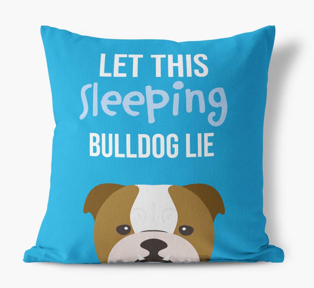 Let This Sleeping {breedShortName} Lie: Personalized Canvas Pillow