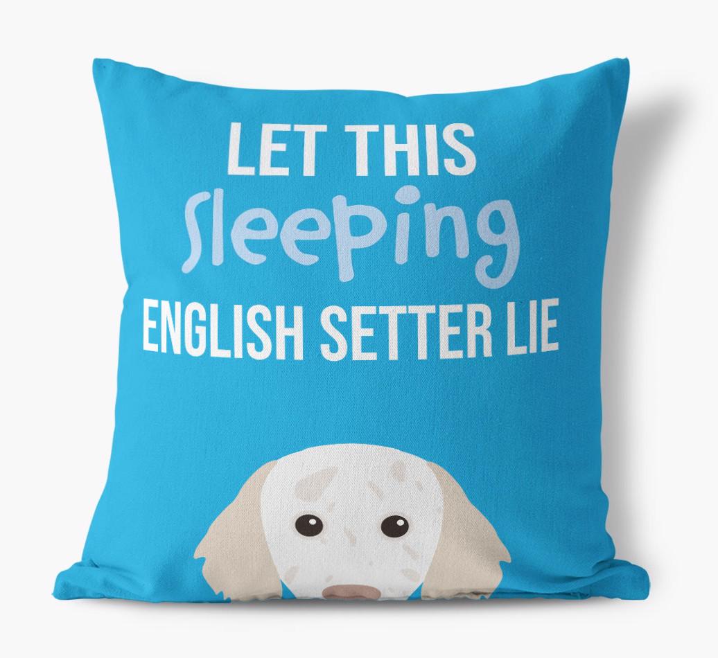 Let This Sleeping {breedShortName} Lie: Personalized Canvas Pillow