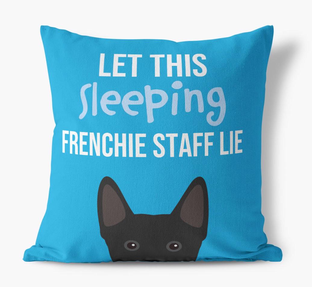 Let This Sleeping {breedShortName} Lie: Personalized Canvas Pillow