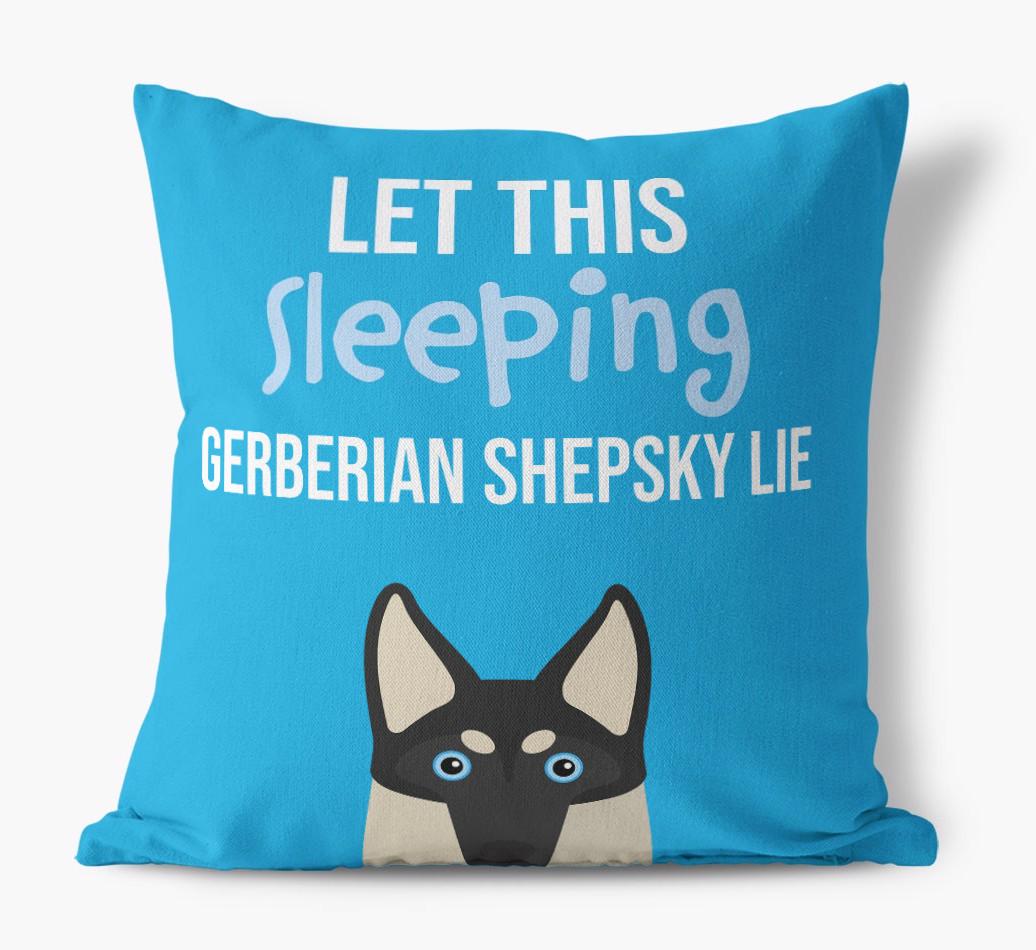 Let This Sleeping {breedShortName} Lie: Personalized Canvas Pillow