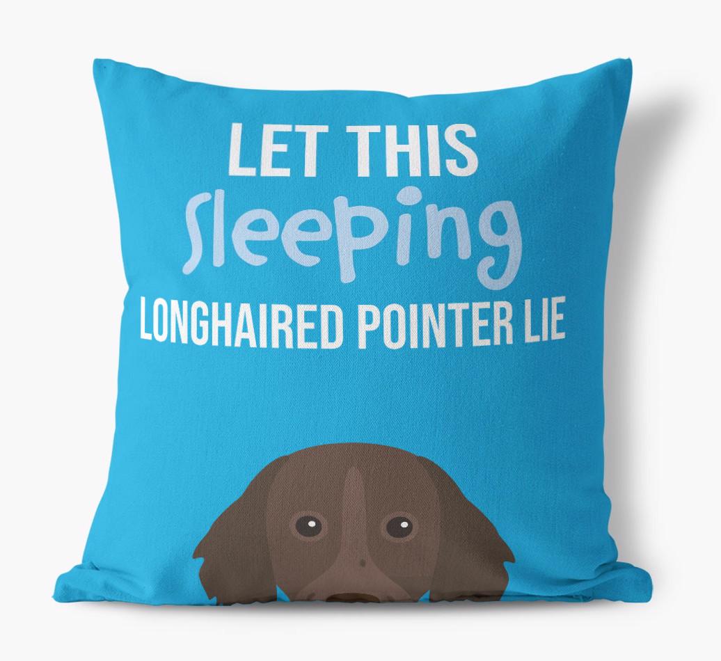 Let This Sleeping {breedShortName} Lie: Personalized Canvas Pillow