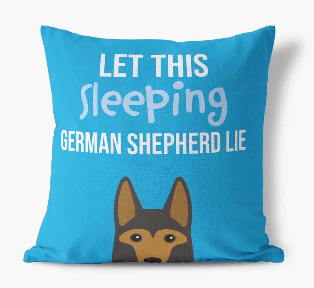 Let This Sleeping {breedShortName} Lie: Personalized Canvas Pillow