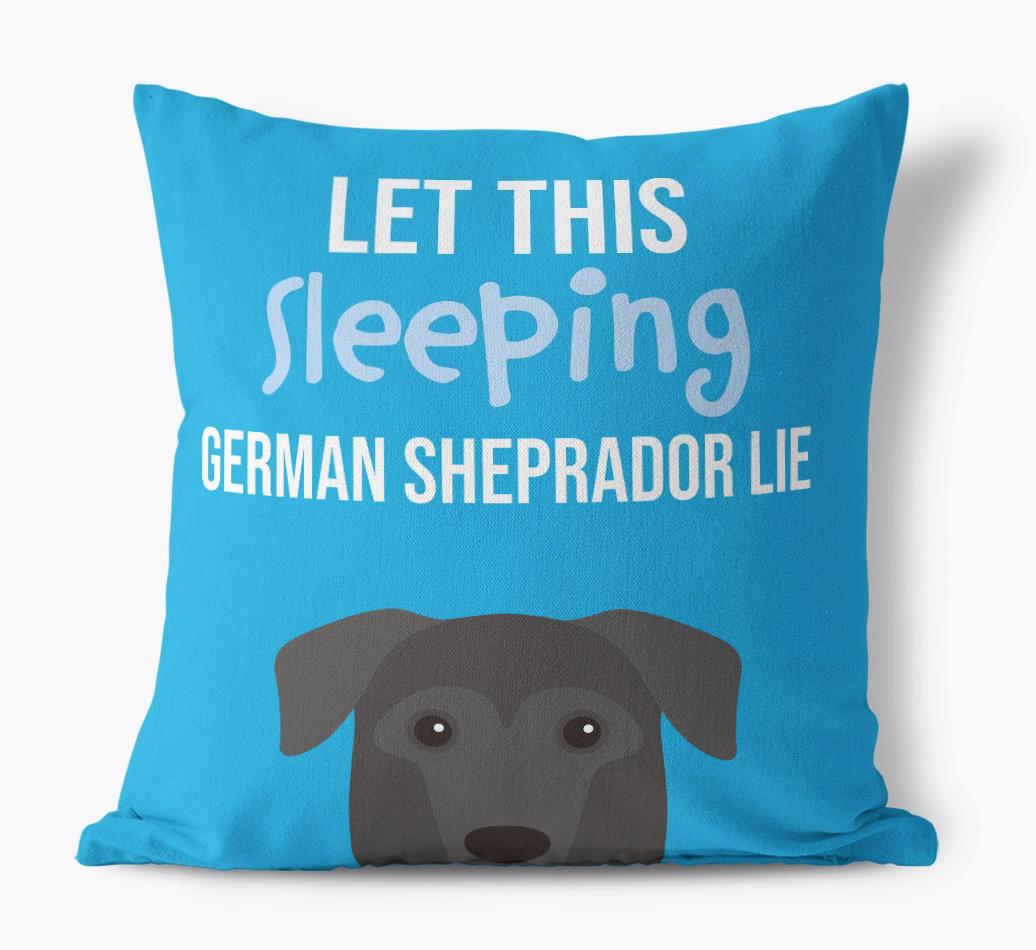 Let This Sleeping {breedShortName} Lie: Personalized Canvas Pillow