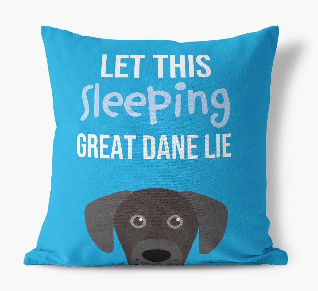 Let This Sleeping {breedShortName} Lie: Personalized Canvas Pillow