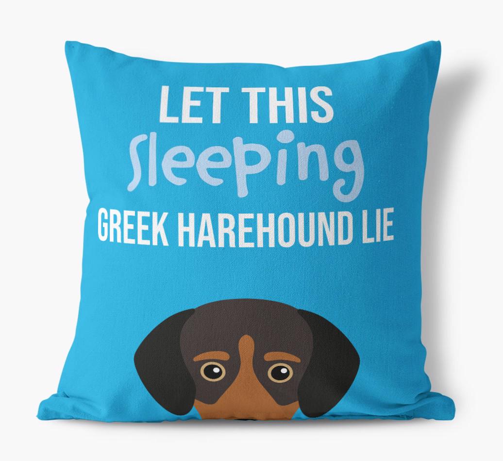 Let This Sleeping {breedShortName} Lie: Personalized Canvas Pillow