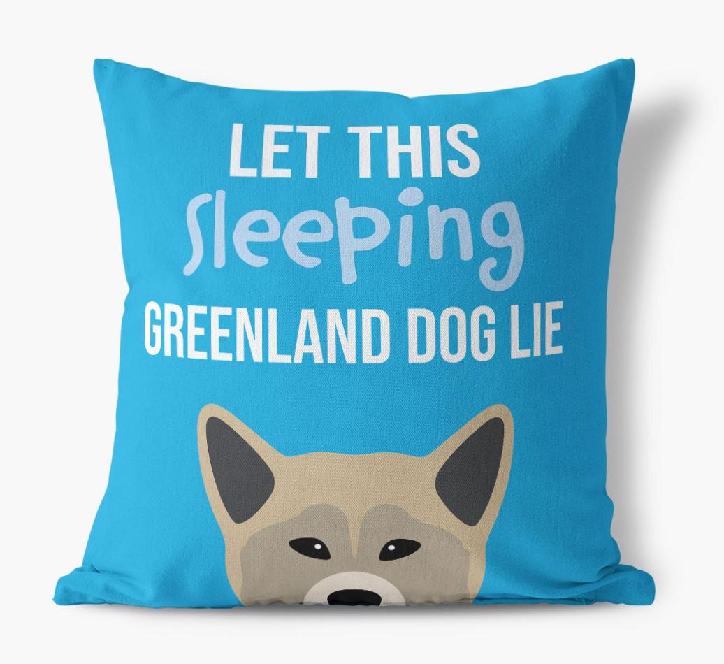 Let This Sleeping {breedShortName} Lie: Personalized Canvas Pillow