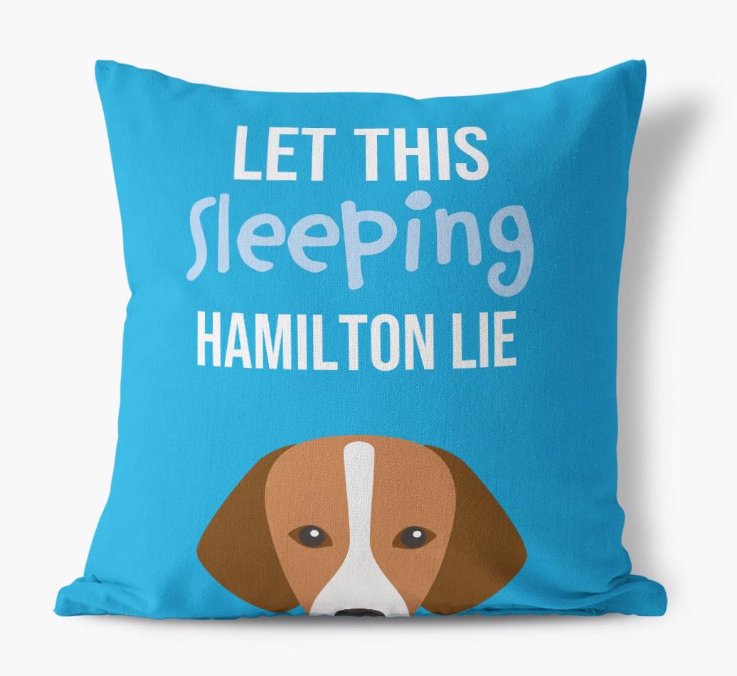 Let This Sleeping {breedShortName} Lie: Personalized Canvas Pillow