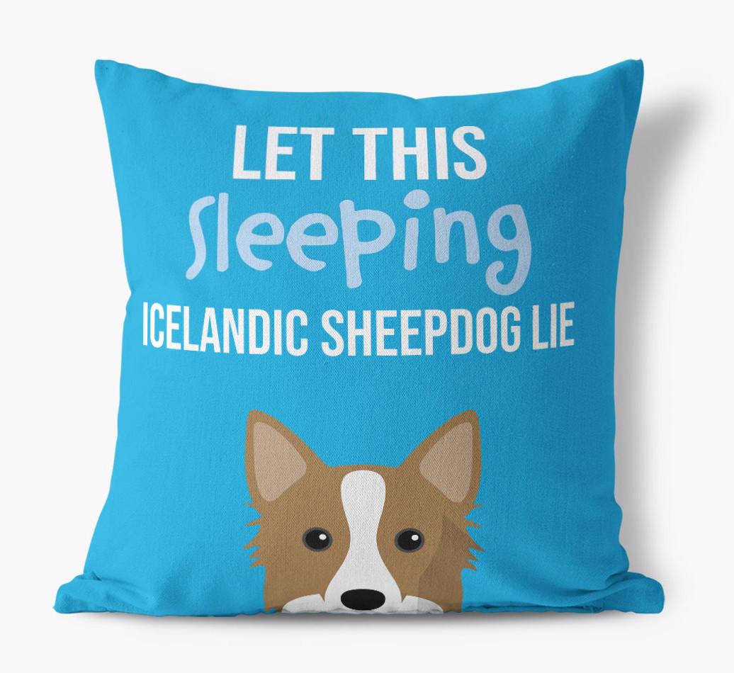 Let This Sleeping {breedShortName} Lie: Personalized Canvas Pillow