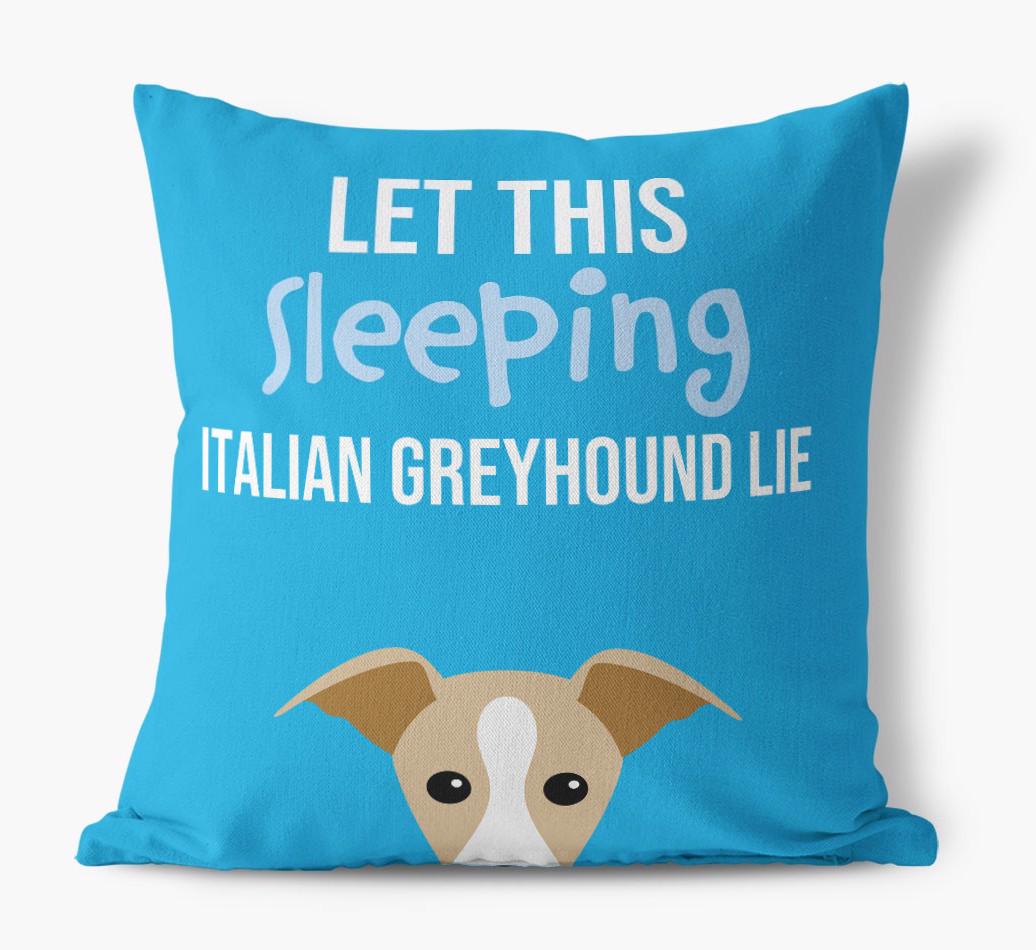 Let This Sleeping {breedShortName} Lie: Personalized Canvas Pillow