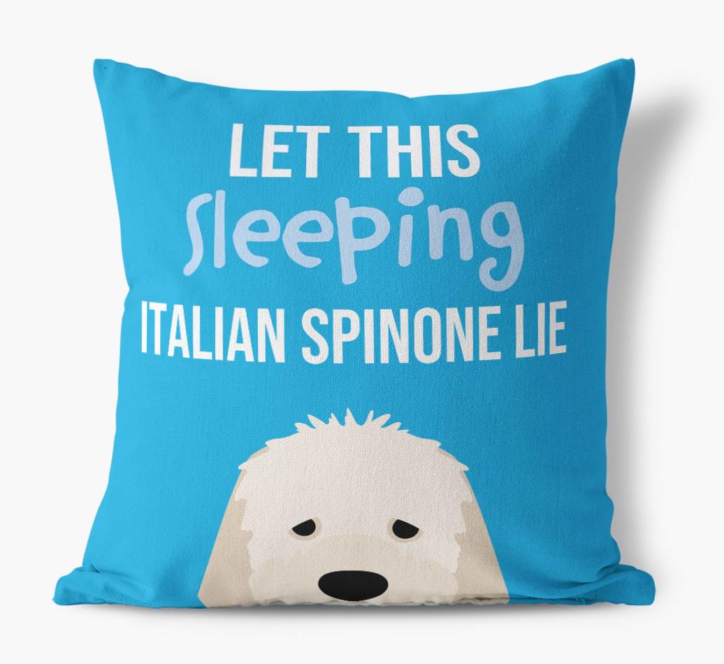 Let This Sleeping {breedShortName} Lie: Personalized Canvas Pillow