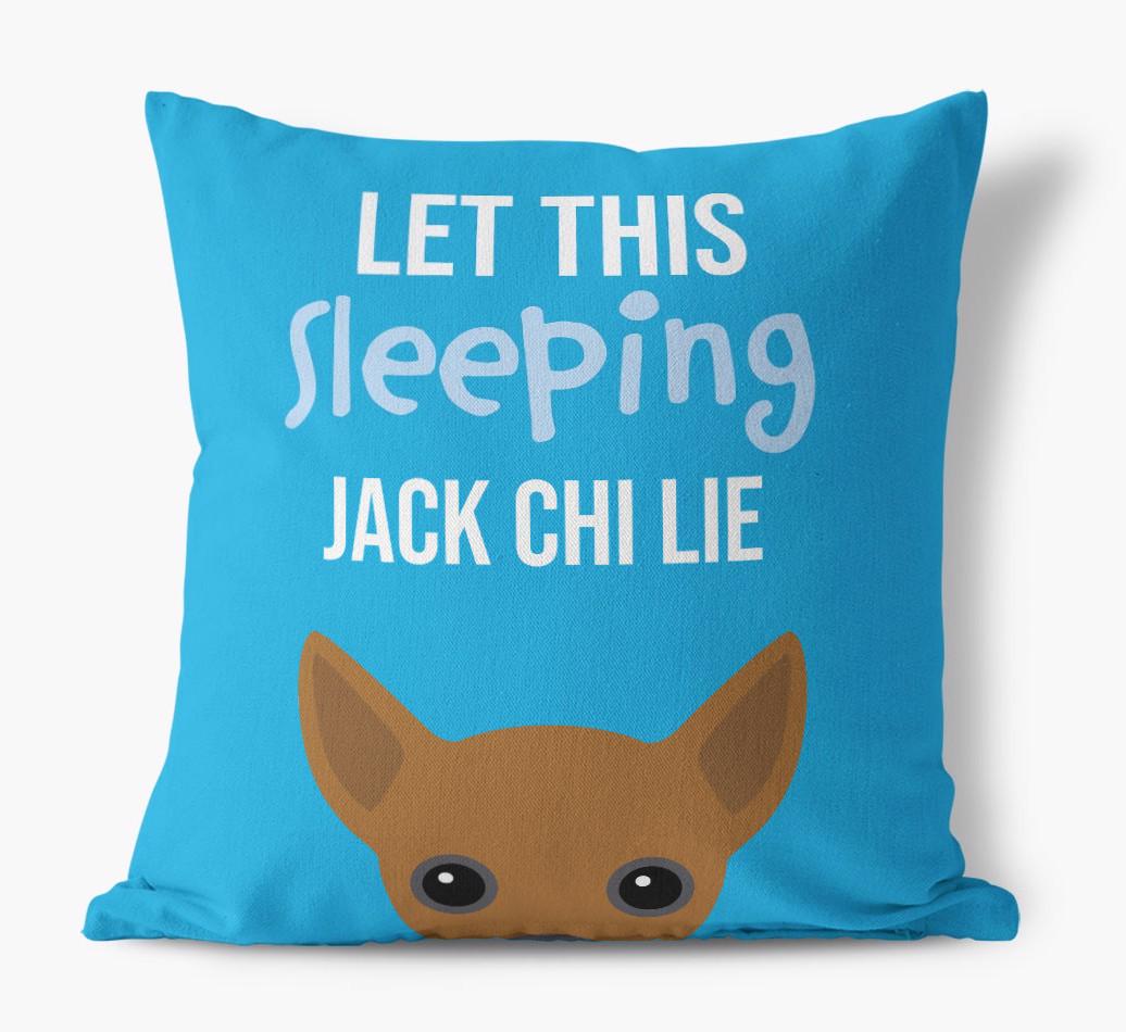 Let This Sleeping {breedShortName} Lie: Personalized Canvas Pillow