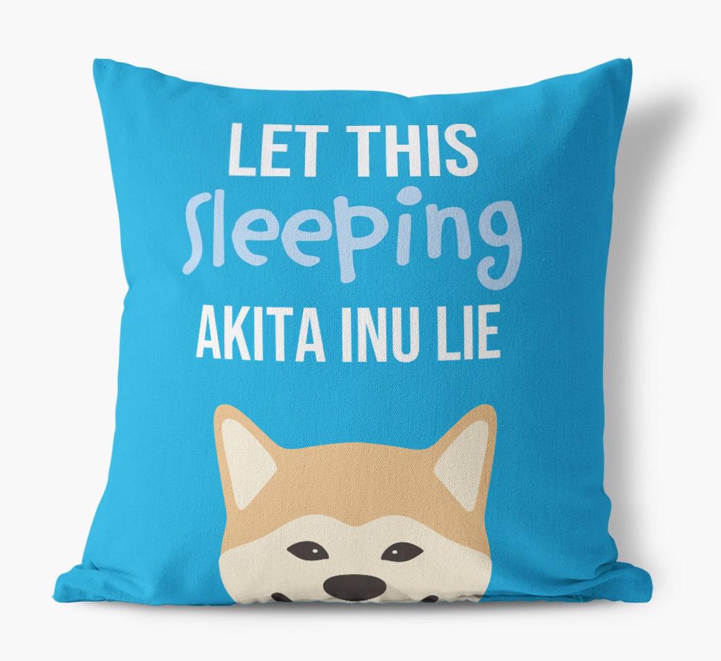 Let This Sleeping {breedShortName} Lie: Personalized Canvas Pillow