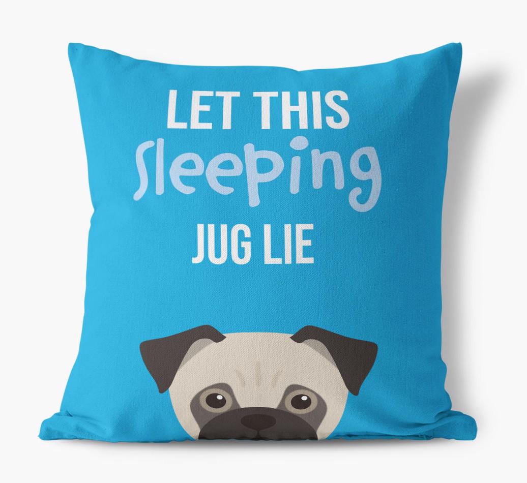 Let This Sleeping {breedShortName} Lie: Personalized Canvas Pillow