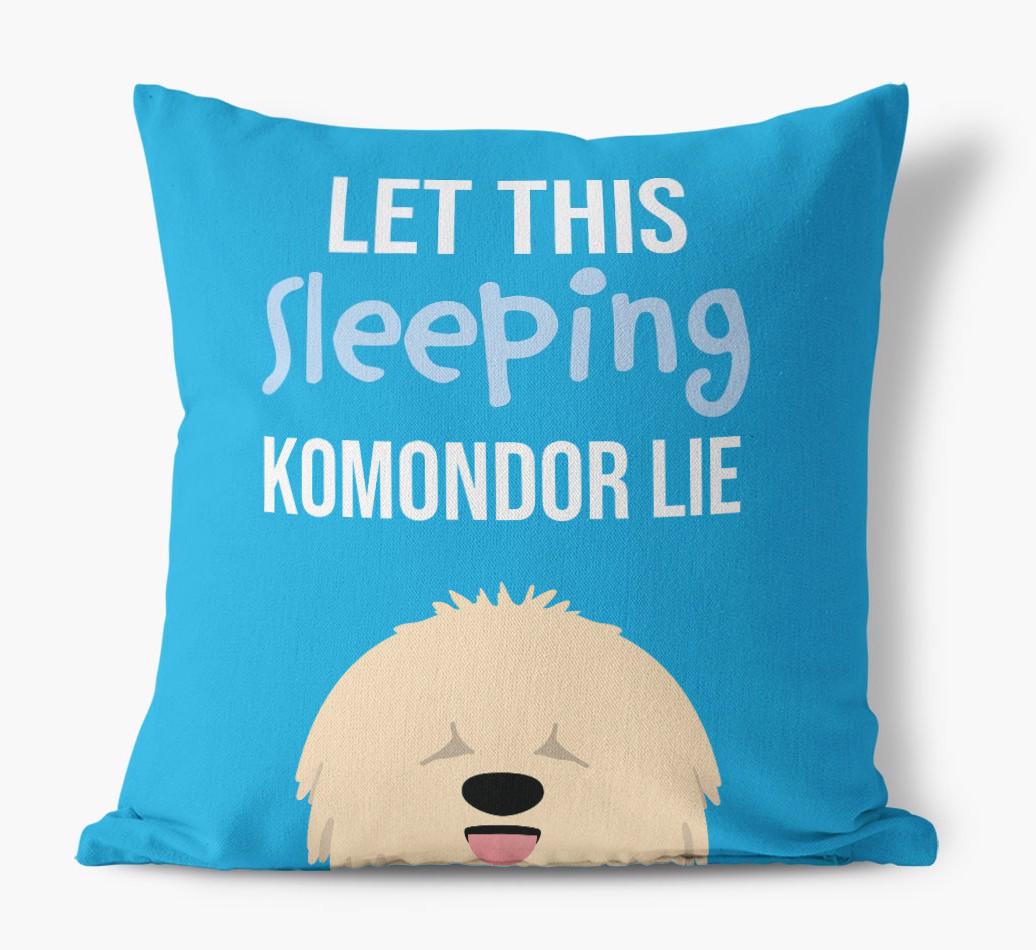 Let This Sleeping {breedShortName} Lie: Personalized Canvas Pillow