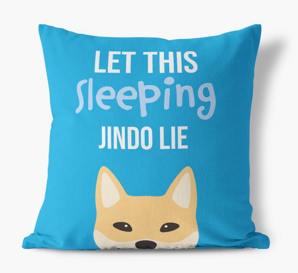 Let This Sleeping {breedShortName} Lie: Personalized Canvas Pillow