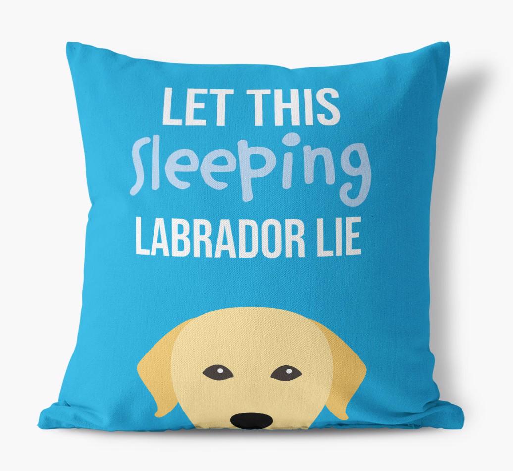 Let This Sleeping {breedShortName} Lie: Personalized Canvas Pillow