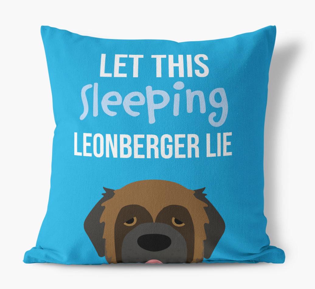 Let This Sleeping {breedShortName} Lie: Personalized Canvas Pillow