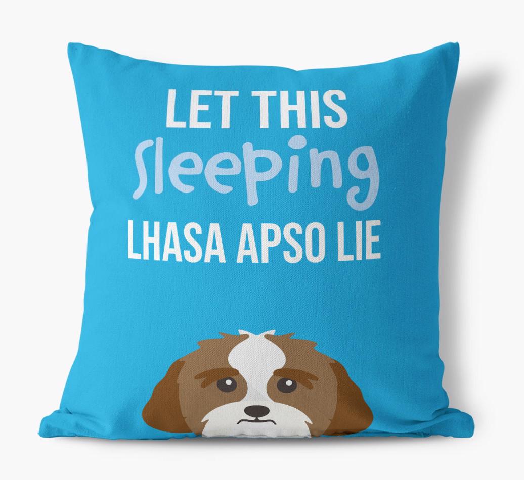 Let This Sleeping {breedShortName} Lie: Personalized Canvas Pillow