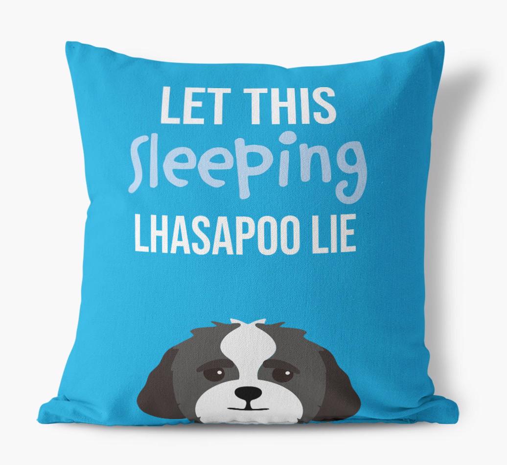 Let This Sleeping {breedShortName} Lie: Personalized Canvas Pillow