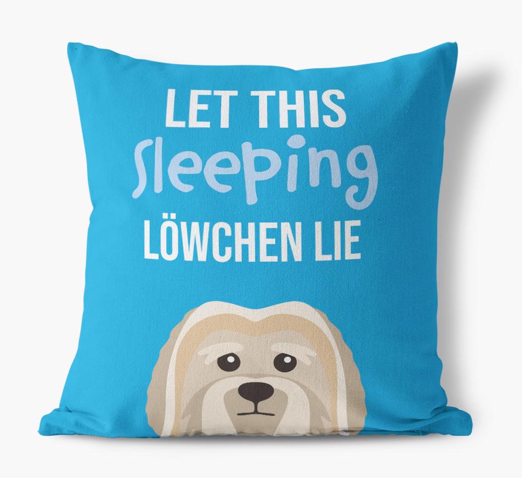 Let This Sleeping {breedShortName} Lie: Personalized Canvas Pillow