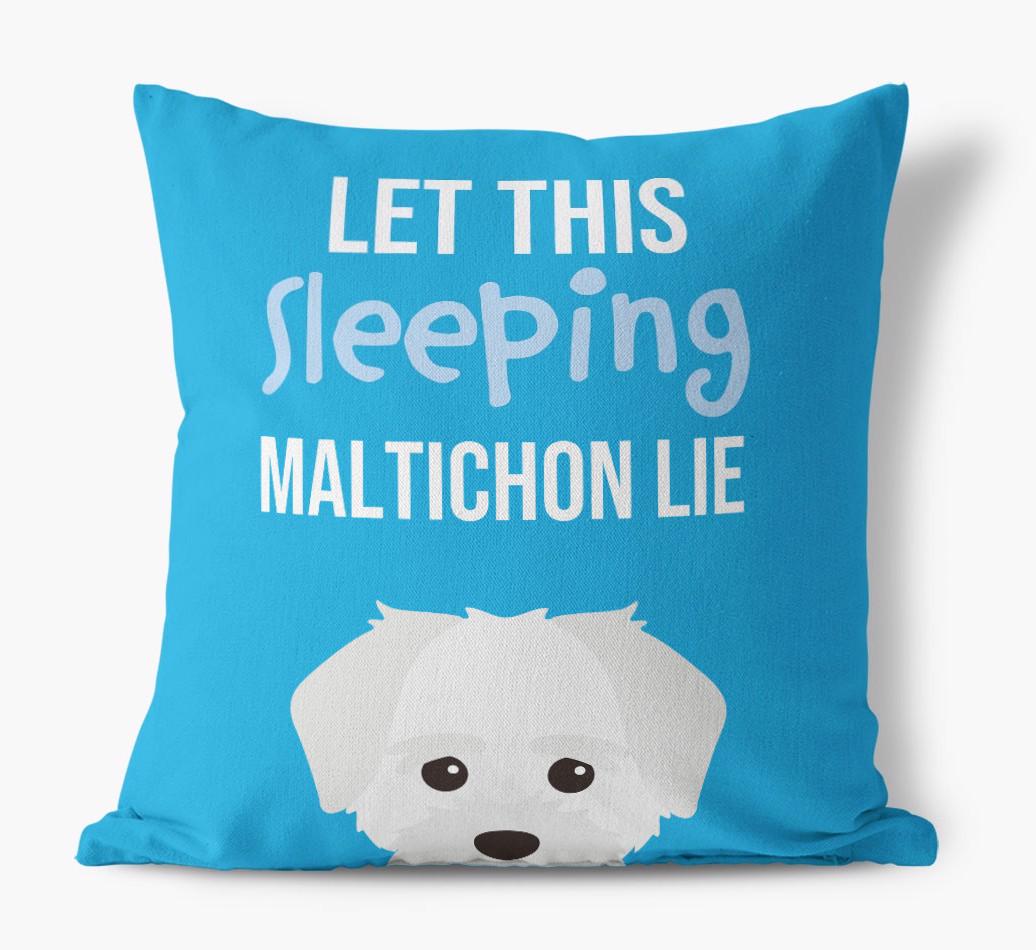 Let This Sleeping {breedShortName} Lie: Personalized Canvas Pillow