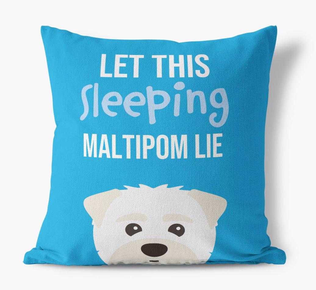 Let This Sleeping {breedShortName} Lie: Personalized Canvas Pillow