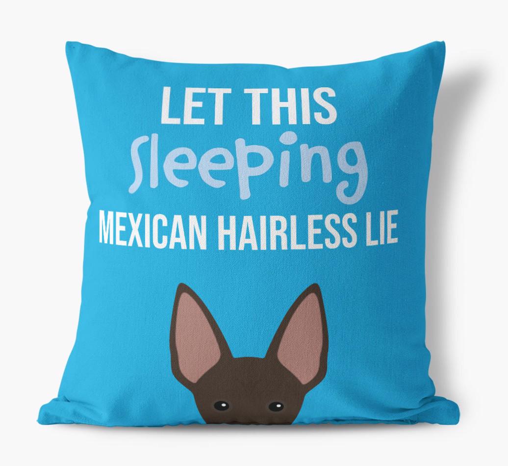 Let This Sleeping {breedShortName} Lie: Personalized Canvas Pillow