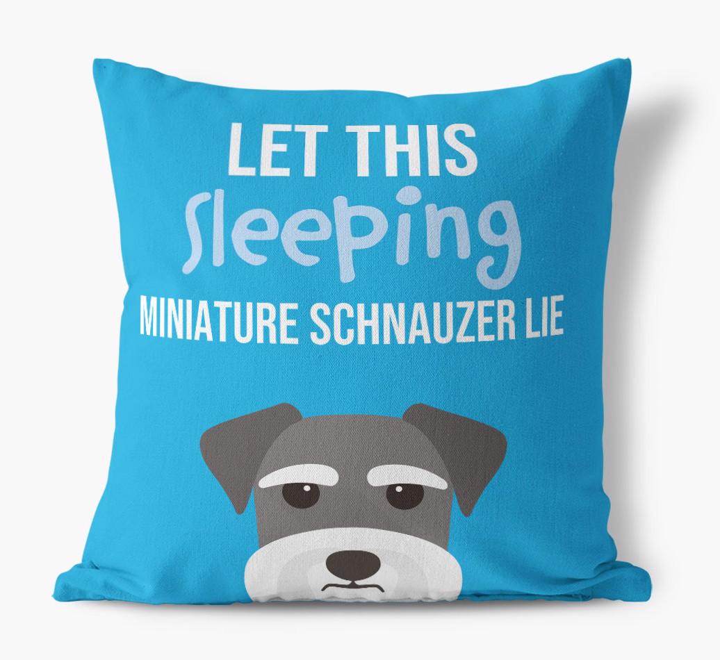 Let This Sleeping {breedShortName} Lie: Personalized Canvas Pillow