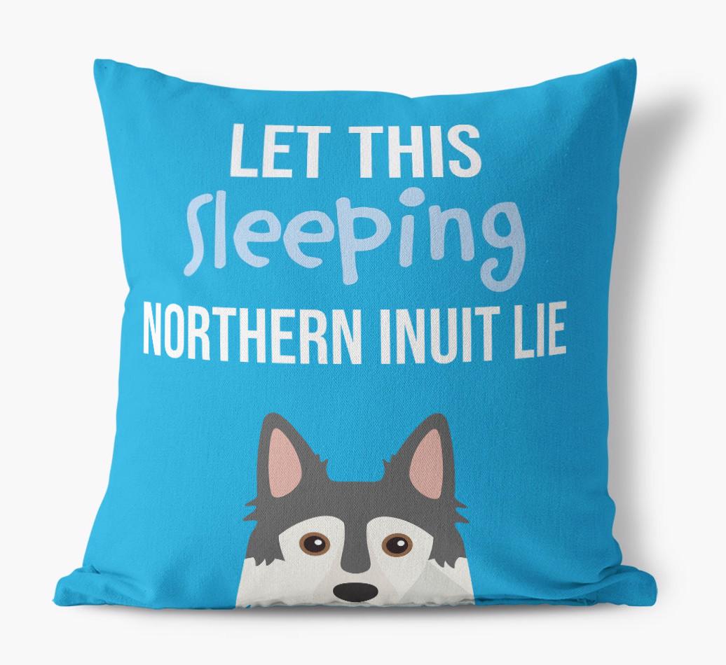 Let This Sleeping {breedShortName} Lie: Personalized Canvas Pillow