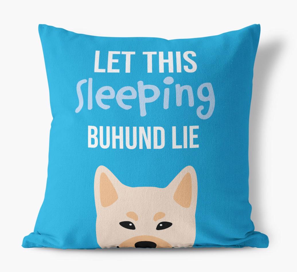 Let This Sleeping {breedShortName} Lie: Personalized Canvas Pillow