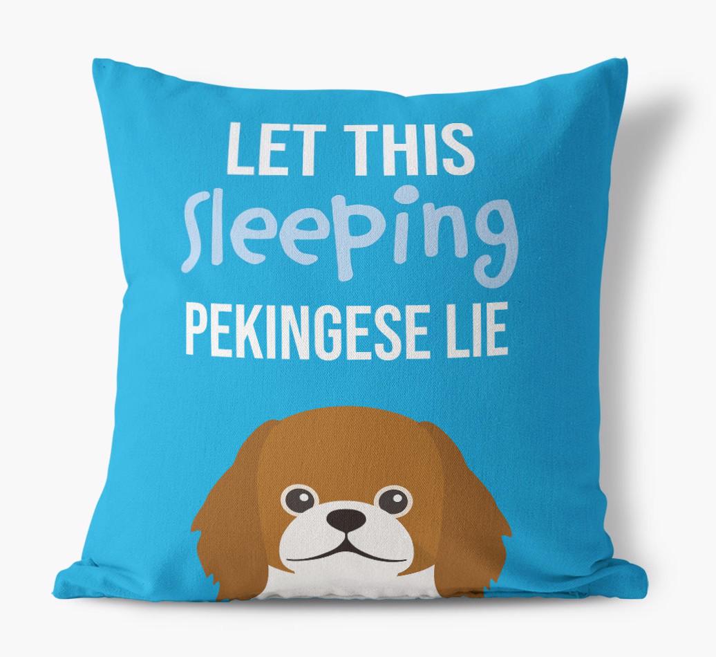 Let This Sleeping {breedShortName} Lie: Personalized Canvas Pillow