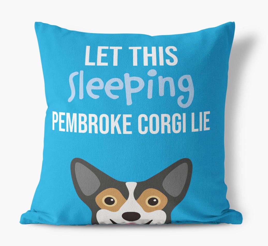 Let This Sleeping {breedShortName} Lie: Personalized Canvas Pillow
