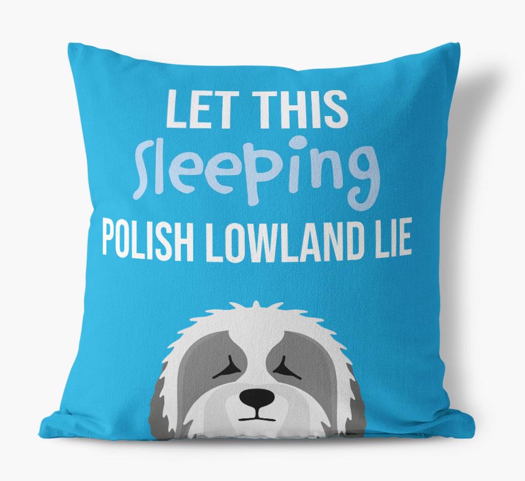 Let This Sleeping {breedShortName} Lie: Personalized Canvas Pillow