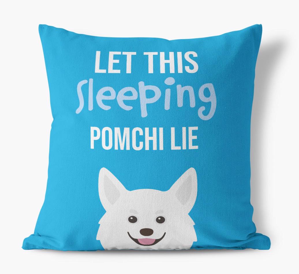 Let This Sleeping {breedShortName} Lie: Personalized Canvas Pillow