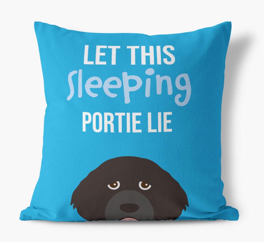 Let This Sleeping {breedShortName} Lie: Personalized Canvas Pillow