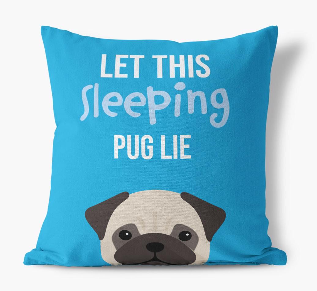 Let This Sleeping {breedShortName} Lie: Personalized Canvas Pillow