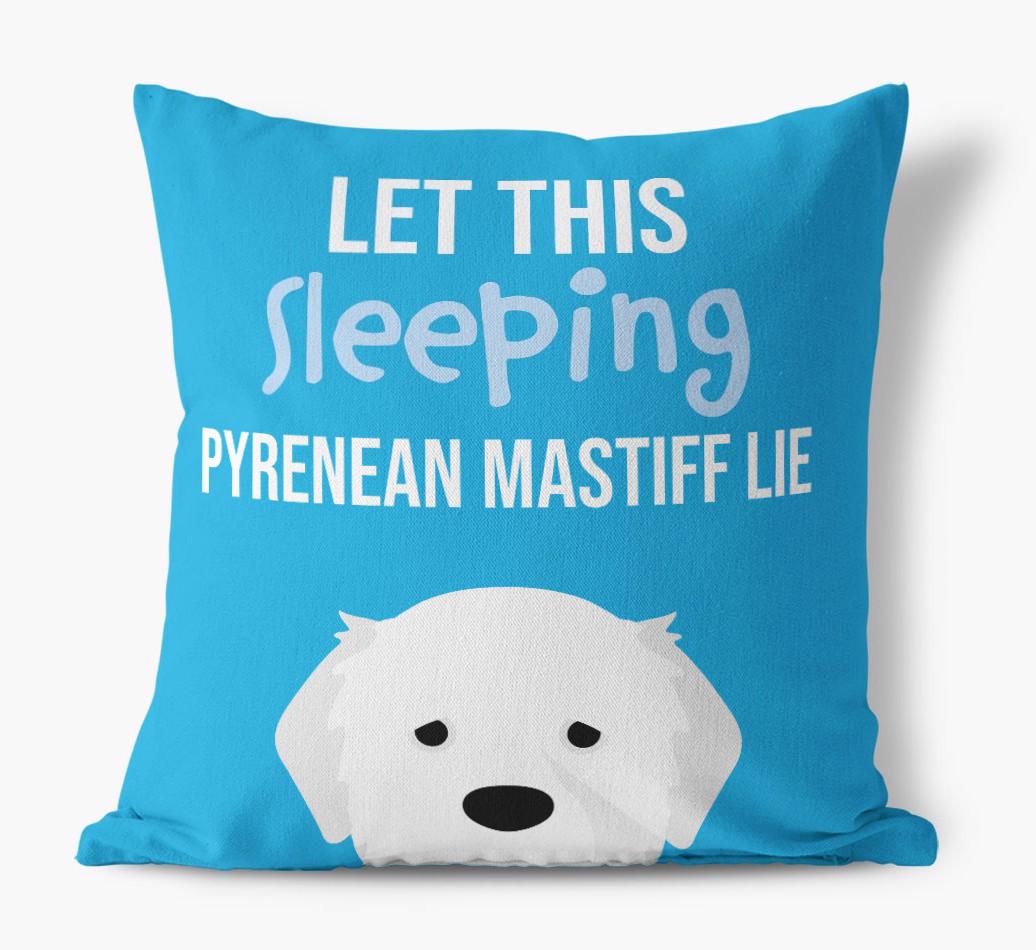 Let This Sleeping {breedShortName} Lie: Personalized Canvas Pillow